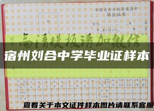 宿州刘合中学毕业证样本缩略图