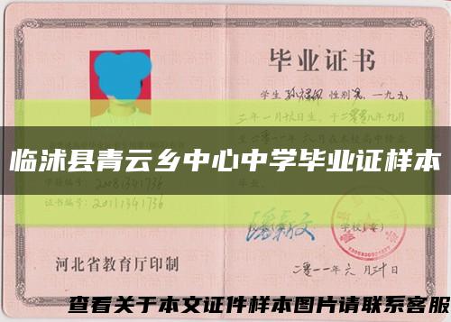 临沭县青云乡中心中学毕业证样本缩略图