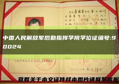 中国人民解放军后勤指挥学院学位证编号:90024缩略图