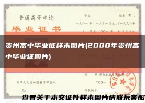 贵州高中毕业证样本图片(2000年贵州高中毕业证图片)缩略图