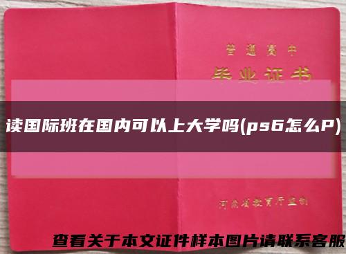 读国际班在国内可以上大学吗(ps6怎么P)缩略图