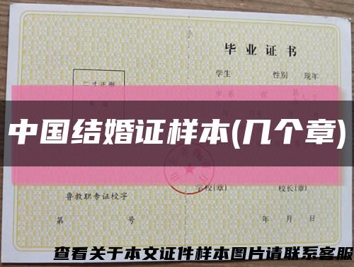 中国结婚证样本(几个章)缩略图