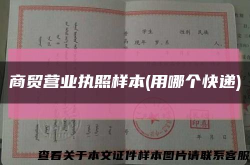 商贸营业执照样本(用哪个快递)缩略图