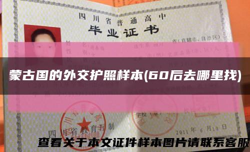蒙古国的外交护照样本(60后去哪里找)缩略图