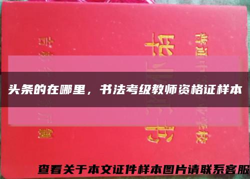 头条的在哪里，书法考级教师资格证样本缩略图