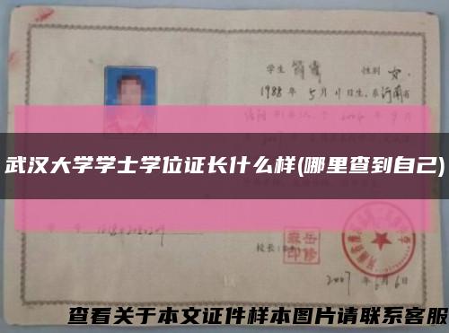 武汉大学学士学位证长什么样(哪里查到自己)缩略图