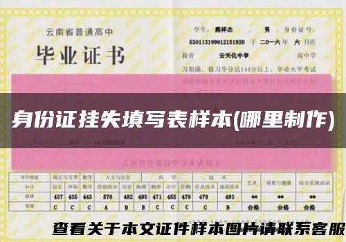 身份证挂失填写表样本(哪里制作)缩略图