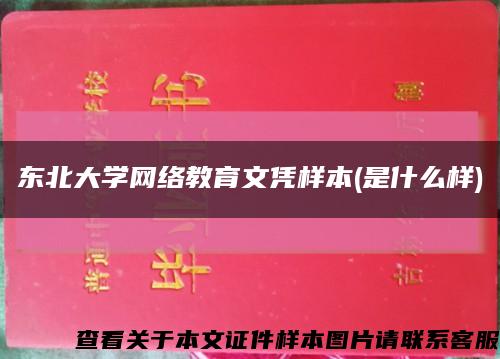 东北大学网络教育文凭样本(是什么样)缩略图