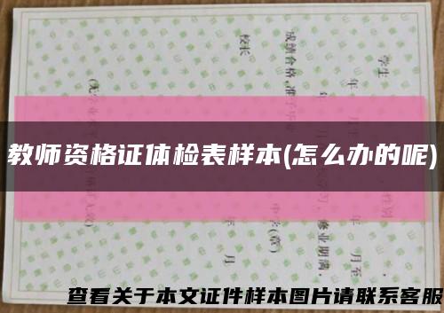 教师资格证体检表样本(怎么办的呢)缩略图