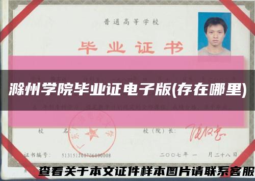 滁州学院毕业证电子版(存在哪里)缩略图