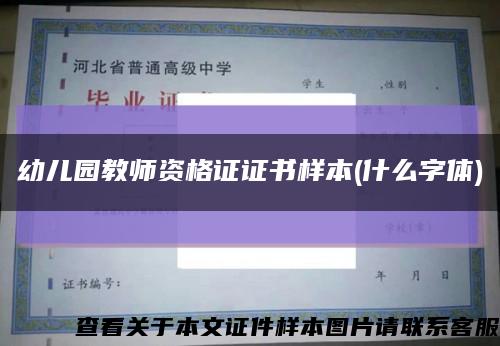 幼儿园教师资格证证书样本(什么字体)缩略图