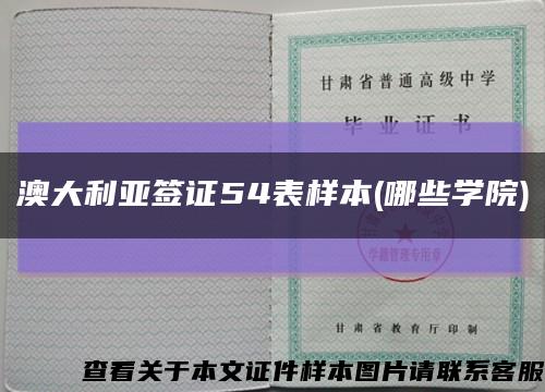 澳大利亚签证54表样本(哪些学院)缩略图