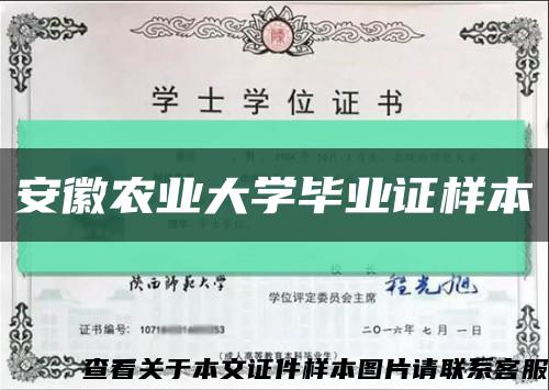 安徽农业大学毕业证样本缩略图