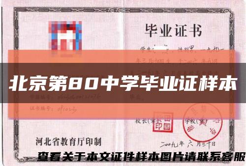 北京第80中学毕业证样本缩略图