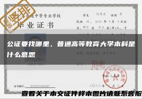 公证要找哪里，普通高等教育大学本科是什么意思缩略图