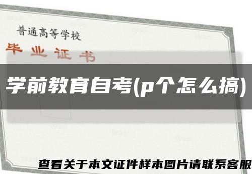 学前教育自考(p个怎么搞)缩略图
