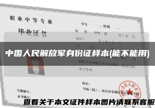 中国人民解放军身份证样本(能不能用)缩略图