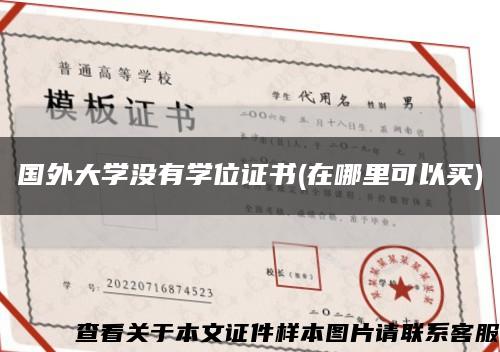 国外大学没有学位证书(在哪里可以买)缩略图