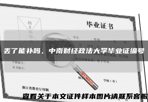 丢了能补吗，中南财经政法大学毕业证编号缩略图