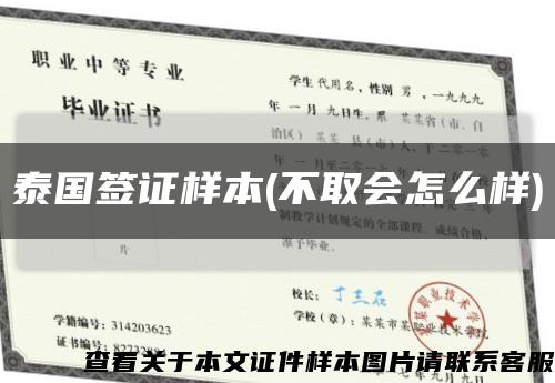 泰国签证样本(不取会怎么样)缩略图