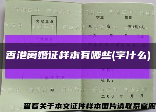 香港离婚证样本有哪些(字什么)缩略图