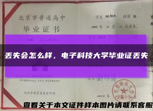 丢失会怎么样，电子科技大学毕业证丢失缩略图