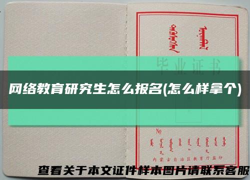 网络教育研究生怎么报名(怎么样拿个)缩略图