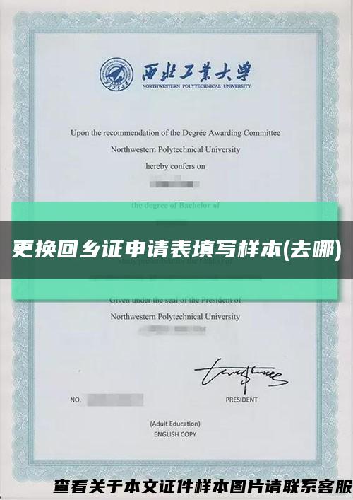 更换回乡证申请表填写样本(去哪)缩略图