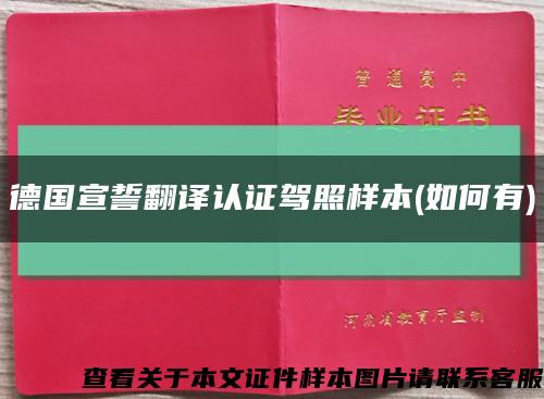 德国宣誓翻译认证驾照样本(如何有)缩略图