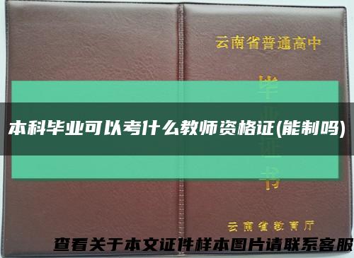 本科毕业可以考什么教师资格证(能制吗)缩略图