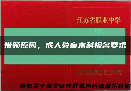 带领原因，成人教育本科报名要求缩略图