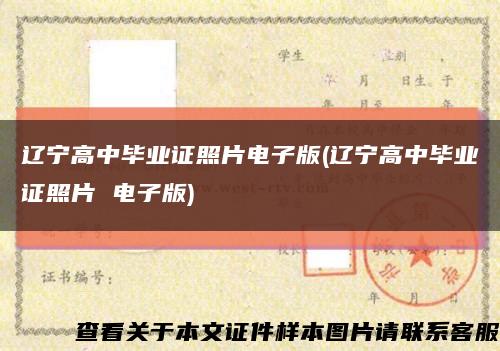 辽宁高中毕业证照片电子版(辽宁高中毕业证照片 电子版)缩略图