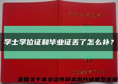学士学位证和毕业证丢了怎么补？缩略图