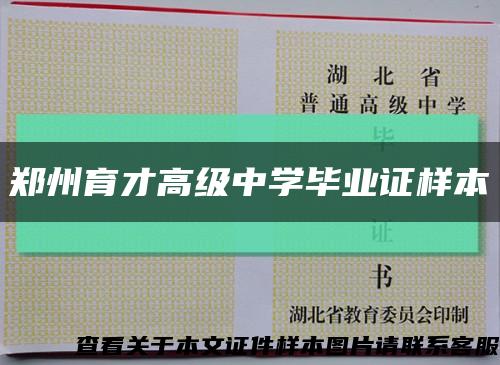 郑州育才高级中学毕业证样本缩略图