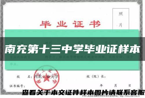 南充第十三中学毕业证样本缩略图