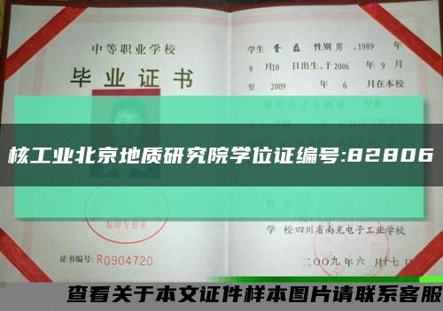 核工业北京地质研究院学位证编号:82806缩略图