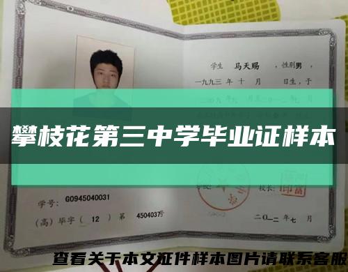 攀枝花第三中学毕业证样本缩略图