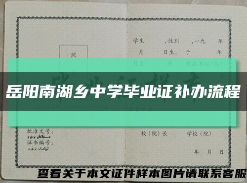 岳阳南湖乡中学毕业证补办流程缩略图