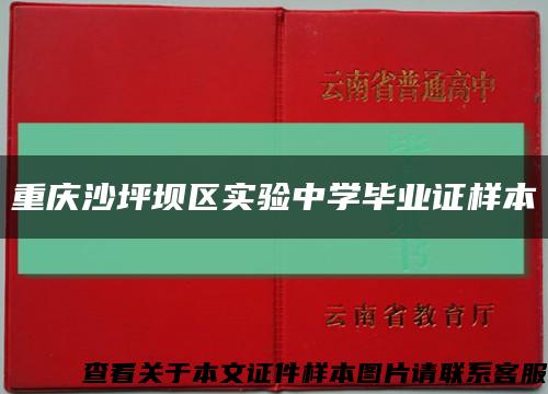 重庆沙坪坝区实验中学毕业证样本缩略图