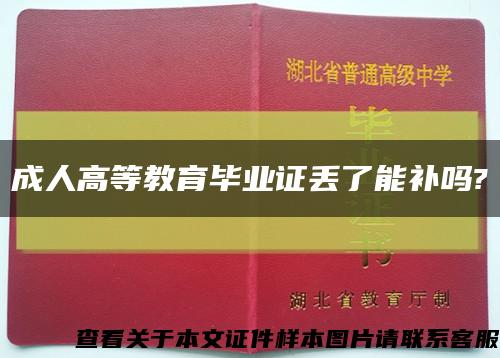 成人高等教育毕业证丢了能补吗?缩略图