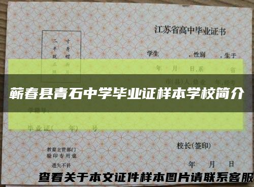 蕲春县青石中学毕业证样本学校简介缩略图