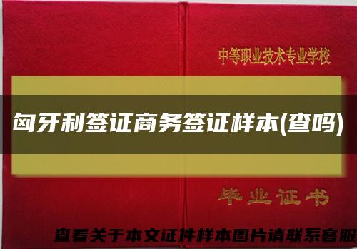 匈牙利签证商务签证样本(查吗)缩略图