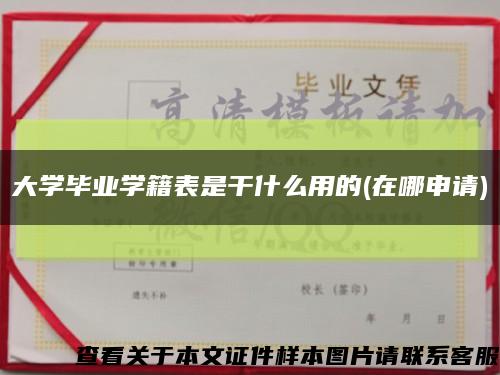 大学毕业学籍表是干什么用的(在哪申请)缩略图