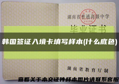 韩国签证入境卡填写样本(什么底色)缩略图