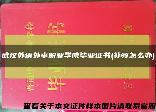武汉外语外事职业学院毕业证书(补领怎么办)缩略图