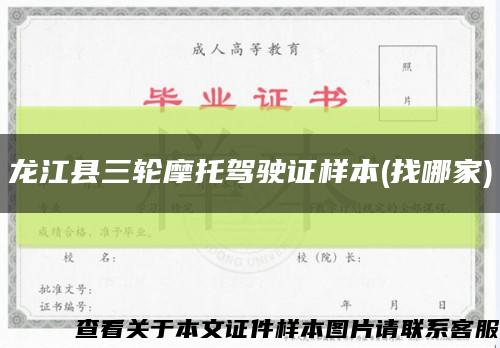 龙江县三轮摩托驾驶证样本(找哪家)缩略图