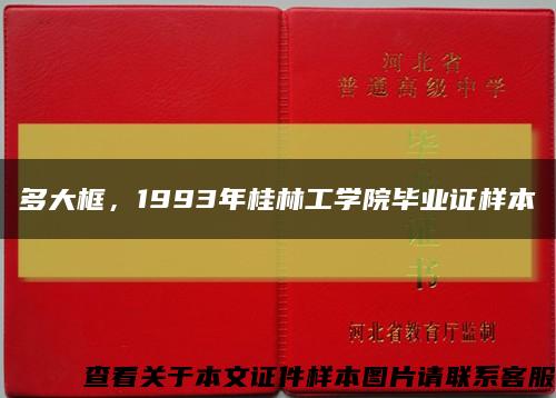 多大框，1993年桂林工学院毕业证样本缩略图
