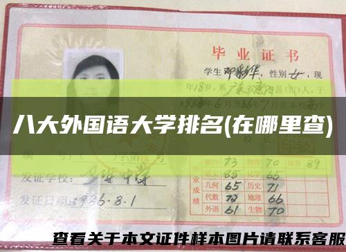 八大外国语大学排名(在哪里查)缩略图