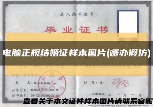 电脑正规结婚证样本图片(哪办假仿)缩略图