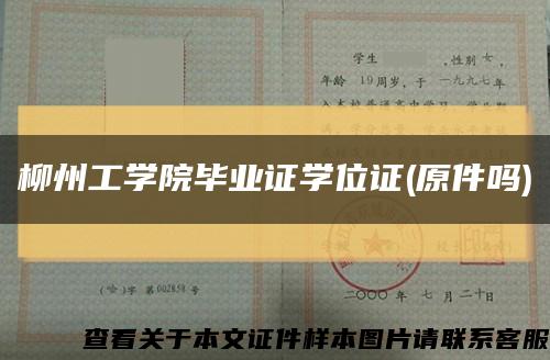 柳州工学院毕业证学位证(原件吗)缩略图